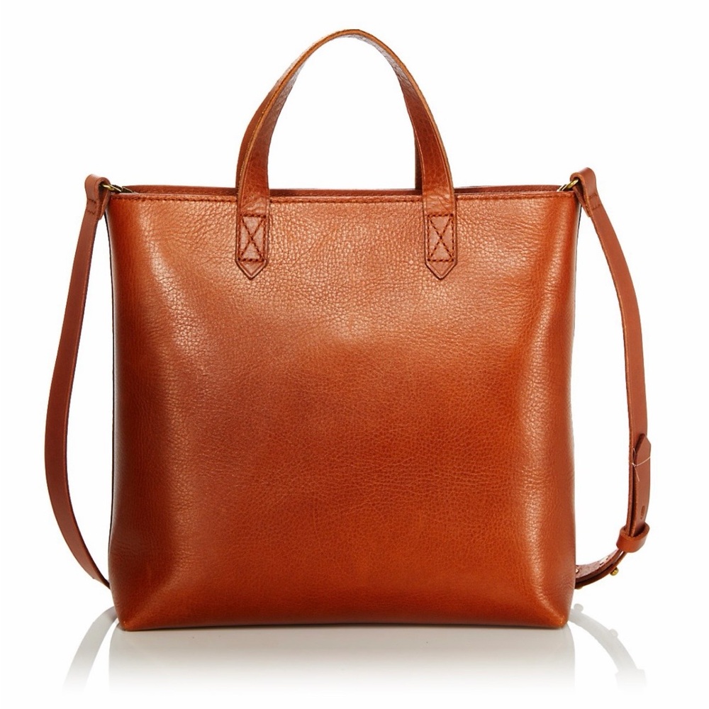 Madewell‎ Zip-Top Leather Tote / Crossbody in Burnt Orange